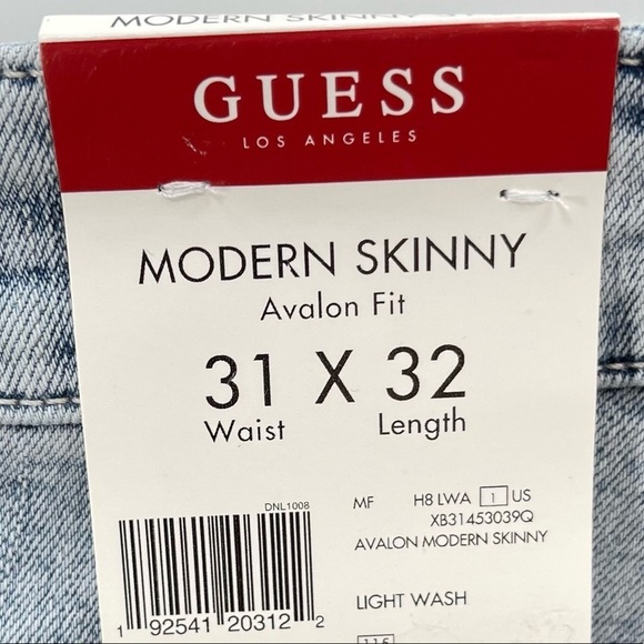 NWT Guess Avalon Modern Skinny Light Wash Jeans Size 31 x 32 - Picture 7 of 13